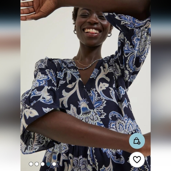 Fat Face Plus Size Maddox Blue Paisley Print Faux Wrap Dress With Pockets 20 - Picture 9 of 16